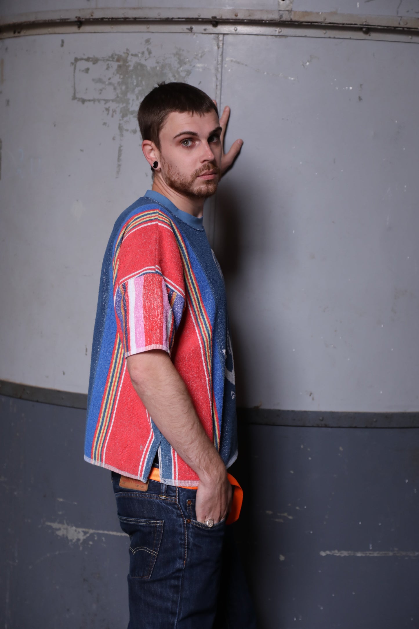 Unique Unisex T-shirt Upcycling Anchor, size M