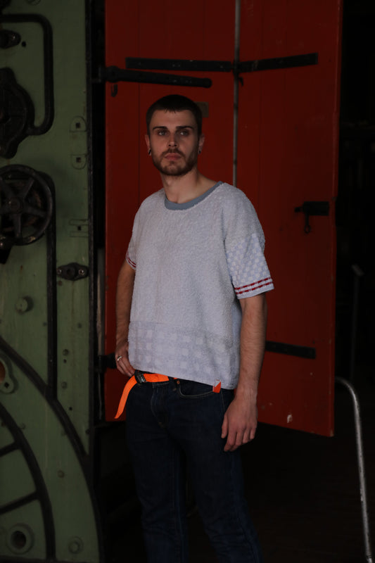 Camiseta Unique Unisex Upcycling cuadros, talla L