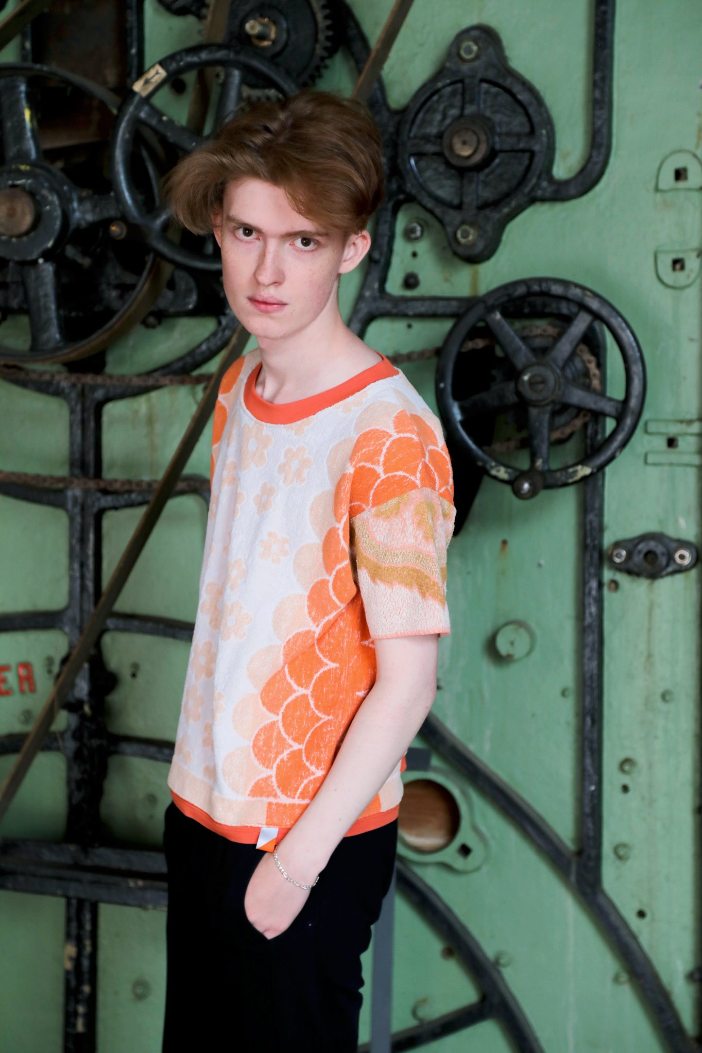 Unique Unisex T-shirt Upcycling Fish, size M