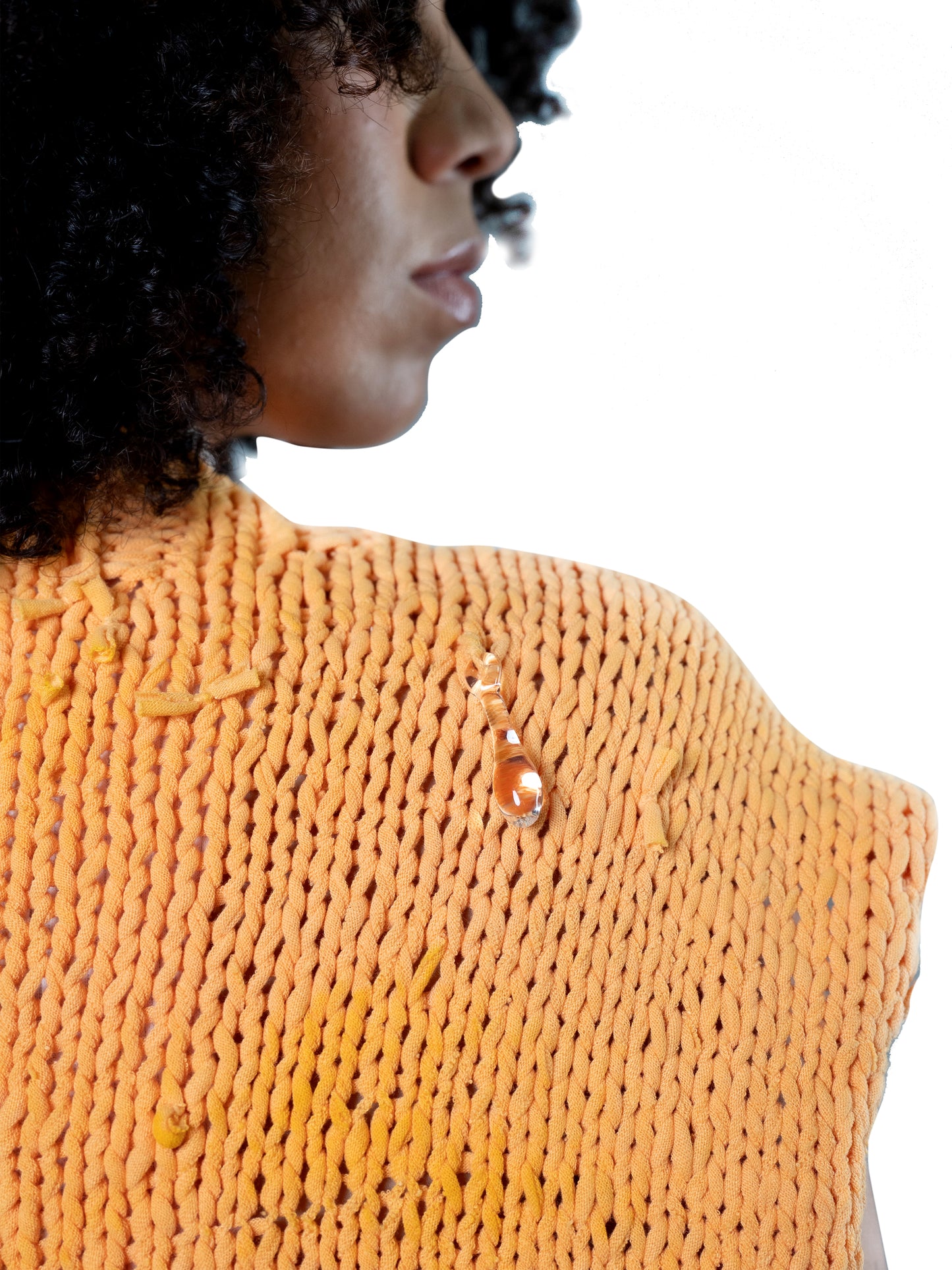 Knitted Pull-Over Top, Orange