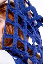 Mini Pu, blue hand-knitted top - Imagen 6