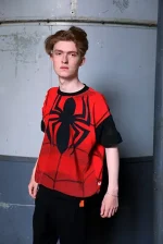 Unique Unisex T-shirt Upcycling Spiderman, size M - Imagen 3