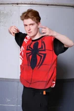 Unique Unisex T-shirt Upcycling Spiderman, size M - Imagen 2