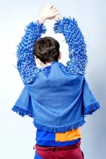Blue Recycled Cotton Jacket - Imagen 2