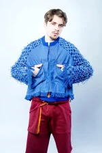Blue Recycled Cotton Jacket