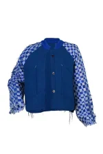 Blue Recycled Cotton Jacket - Imagen 4